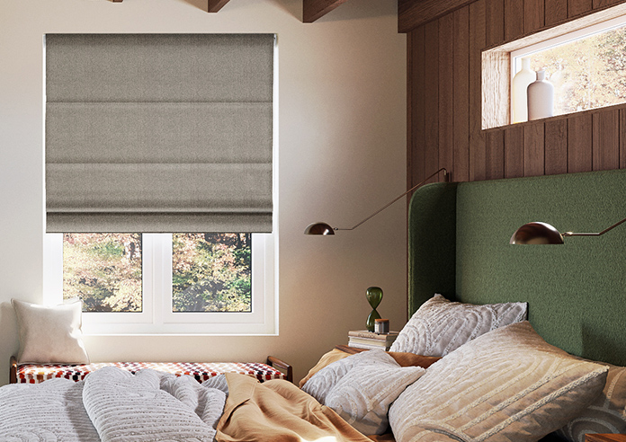 Roslin (Blackout), French Stone - Motorised Roman Blind - Image 3